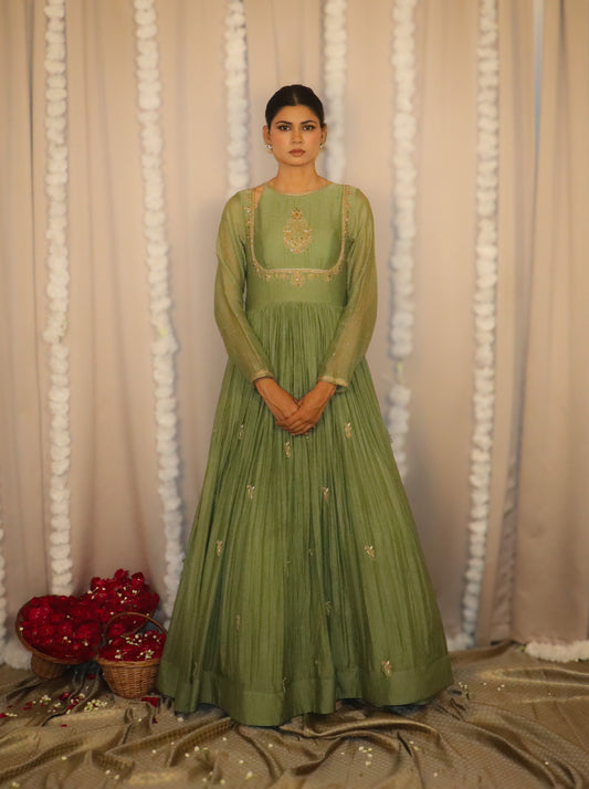 Sage Noor Anarkali Set