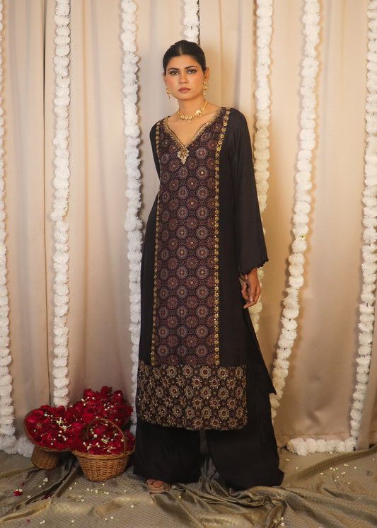 Ajrakh Naksha Kurta Set