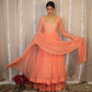 Peach Chitra Anarkali Set