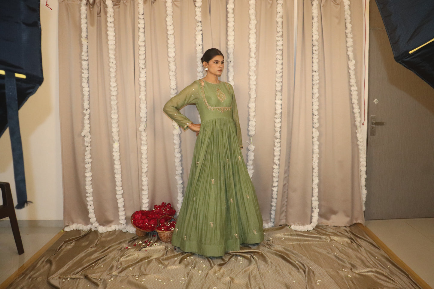 Sage Noor Anarkali Set