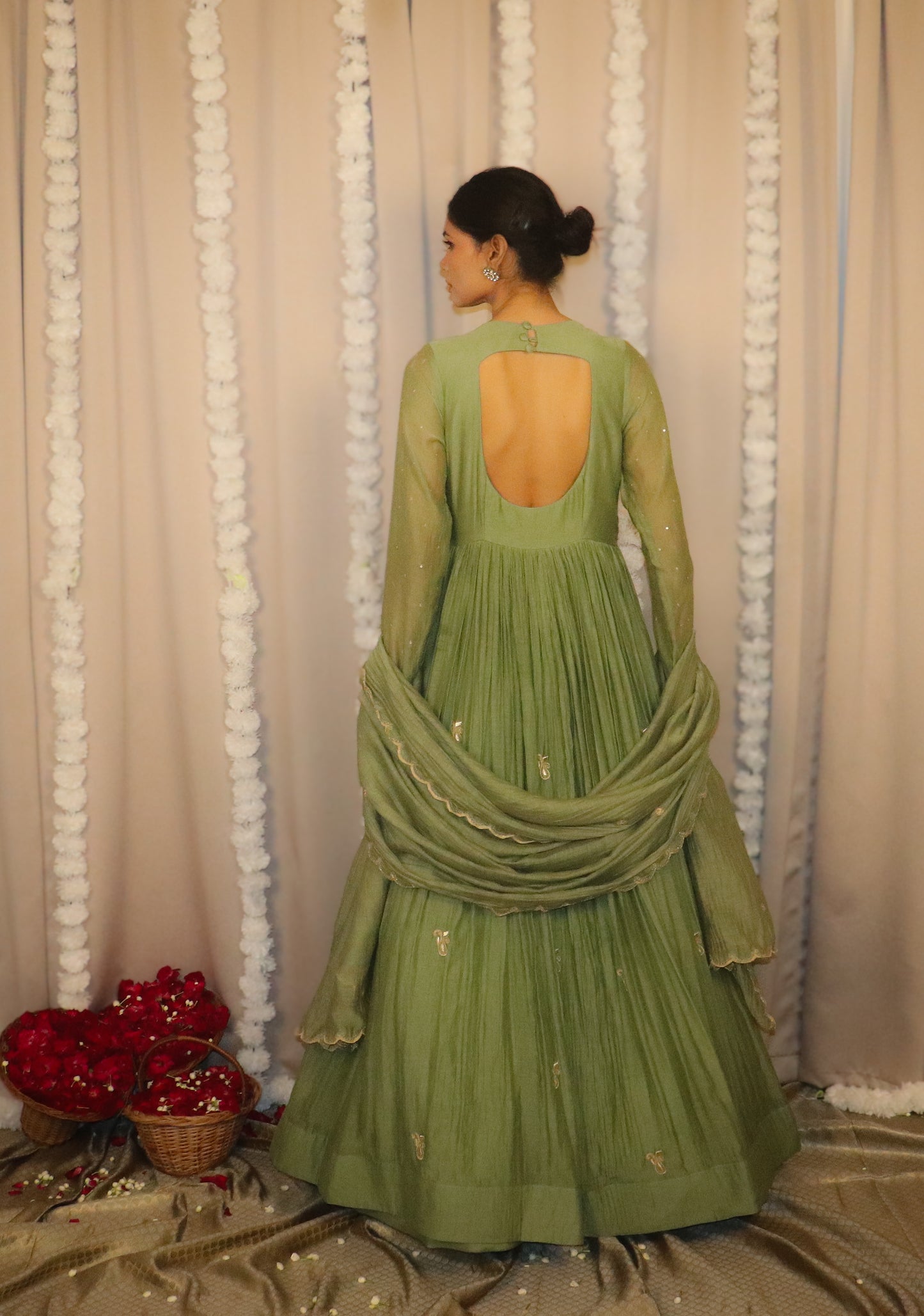 Sage Noor Anarkali Set