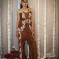 Brown Zariya Lehenga Set